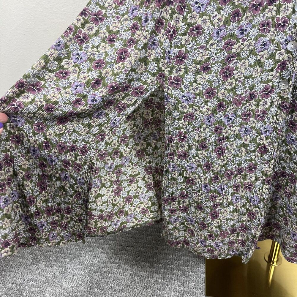 Vintage Betsy Lauren Dress Womens Medium Ditsy Floral Maxi Boho 90s Cottagecore - Picture 5 of 9